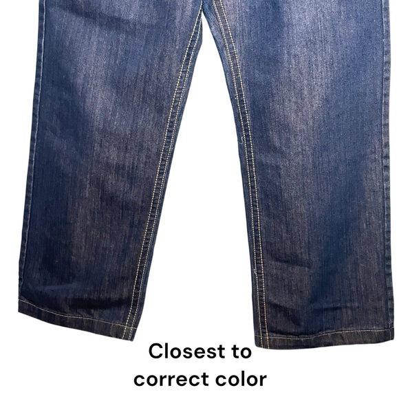 Vtg Y2K Delf Trading Imperious Mens Embroidered Blue Denim Skulls  W38 L32 - Picture 8 of 16